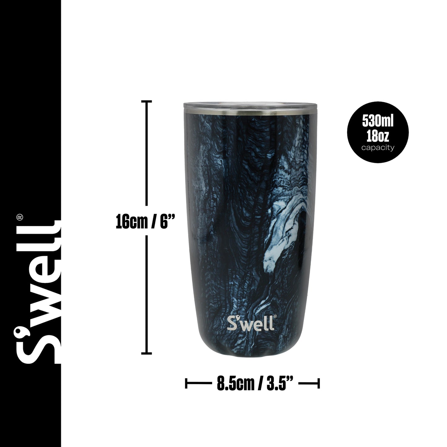 S'well Azurite Marble Tumbler with Lid 530ml